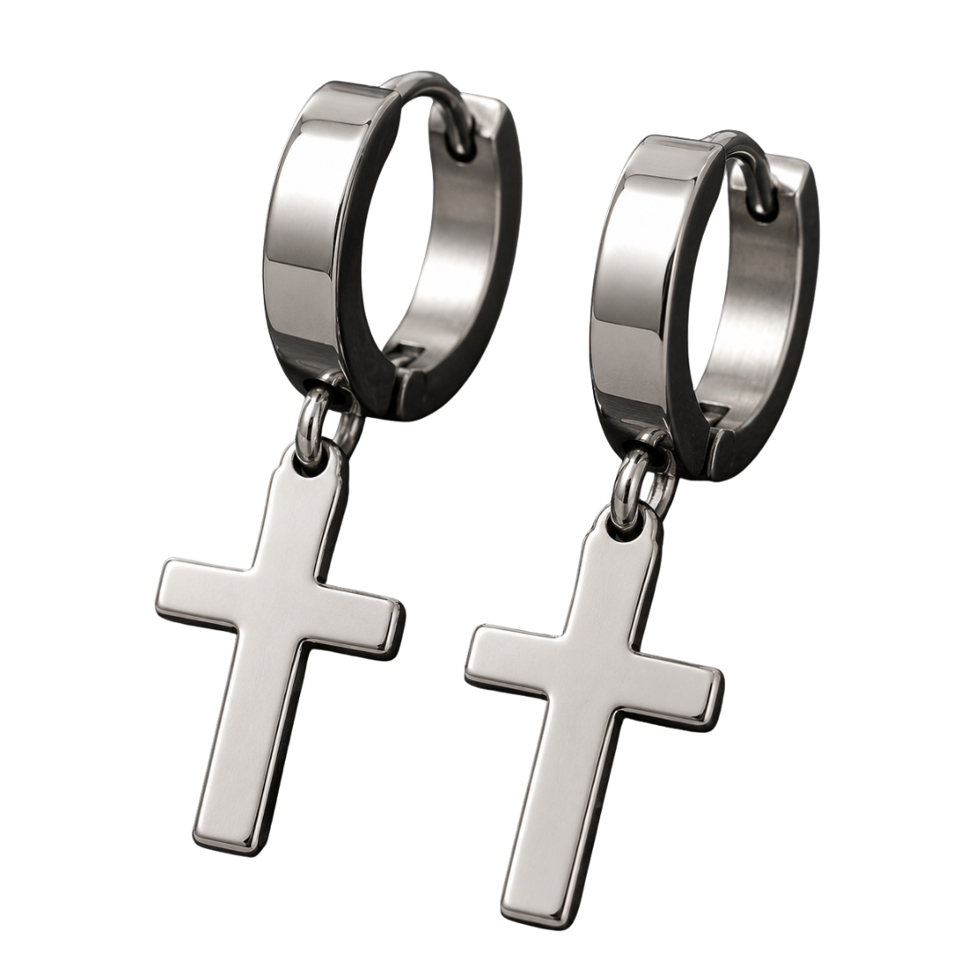 Stainless Steel Cross Drop Earrings | Jully Sttenphord