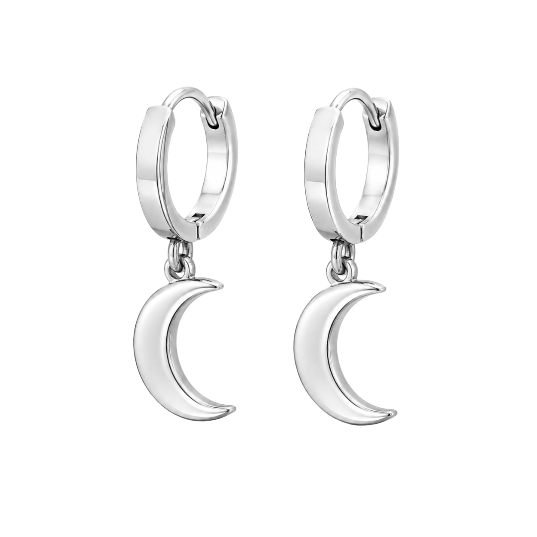 Stainless Steel Crescent Moon Earrings | Jully Sttenphord