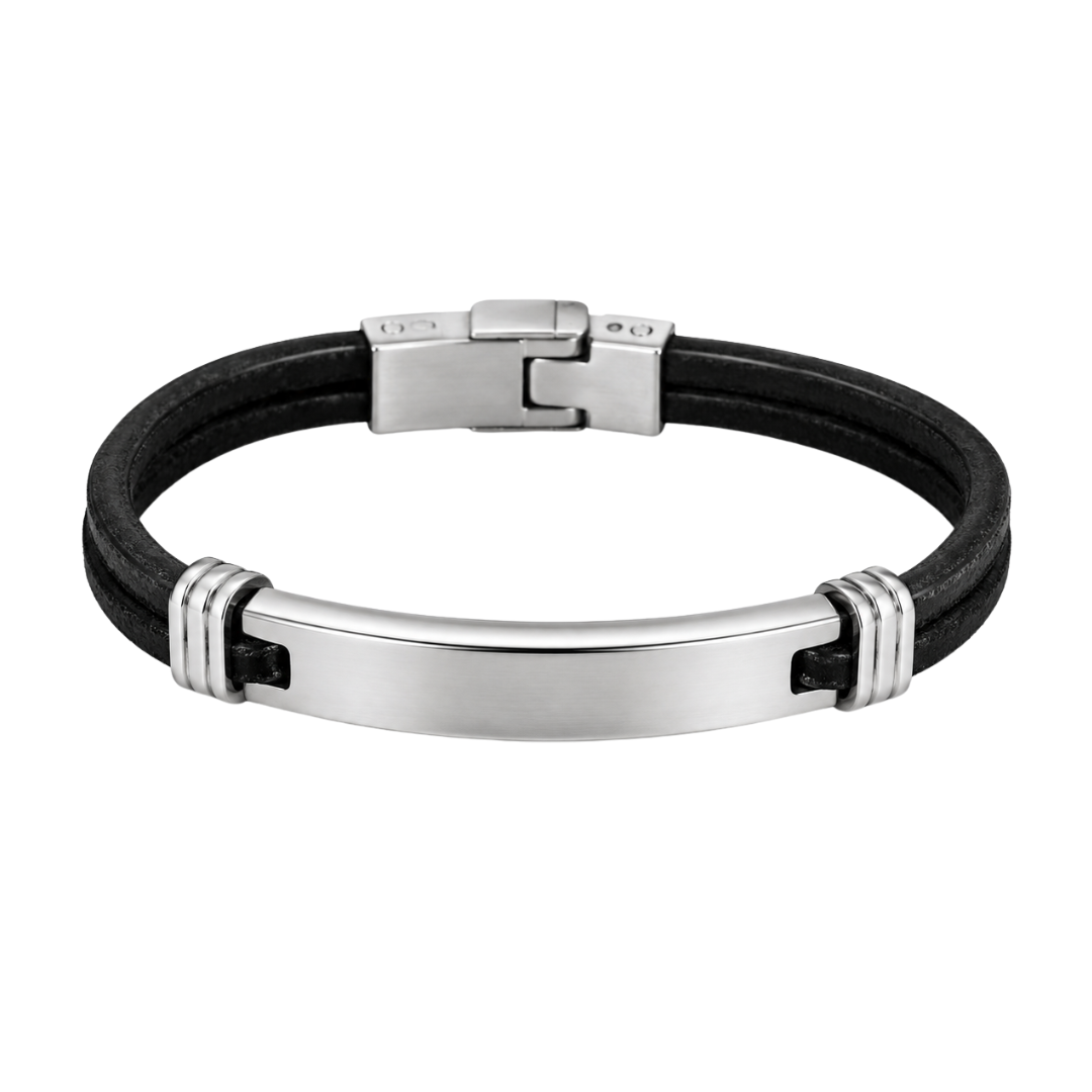 Stainless Steel & Black Suede Bracelet | Jully Sttenphord