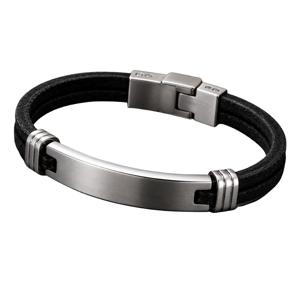 Stainless Steel & Black Suede Bracelet | Jully Sttenphord