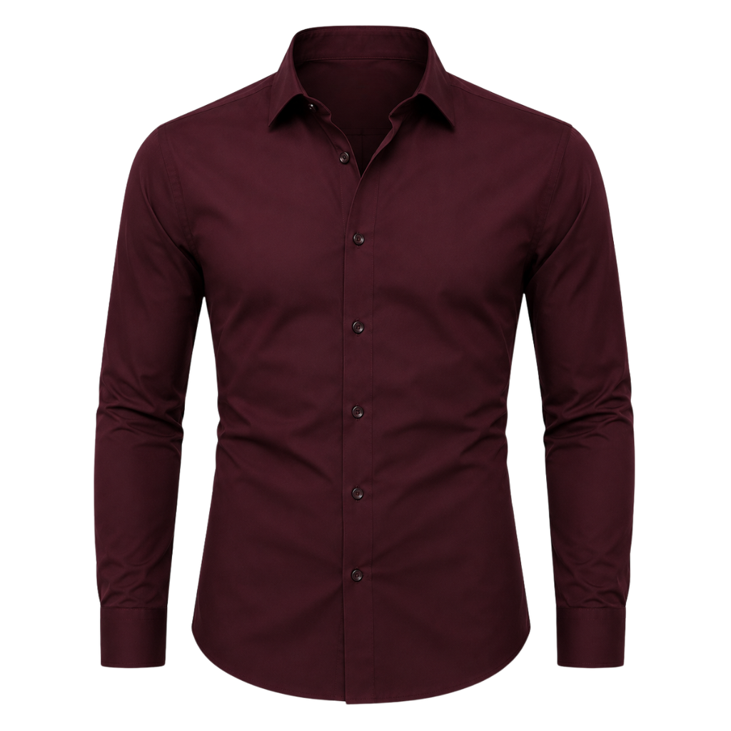 Burgundy Tailored Cotton Shirt | Jully Sttenphord