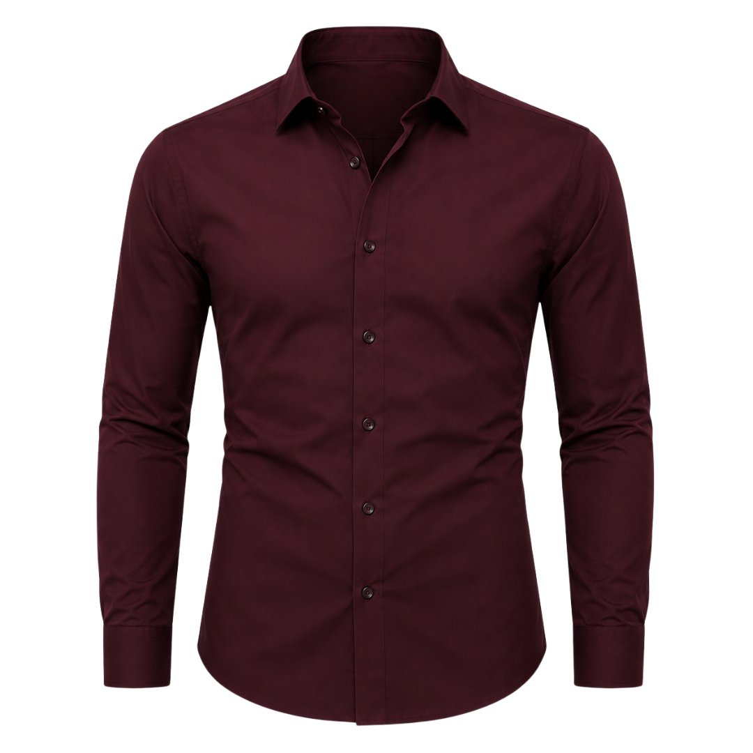 Burgundy Tailored Cotton Shirt | Jully Sttenphord
