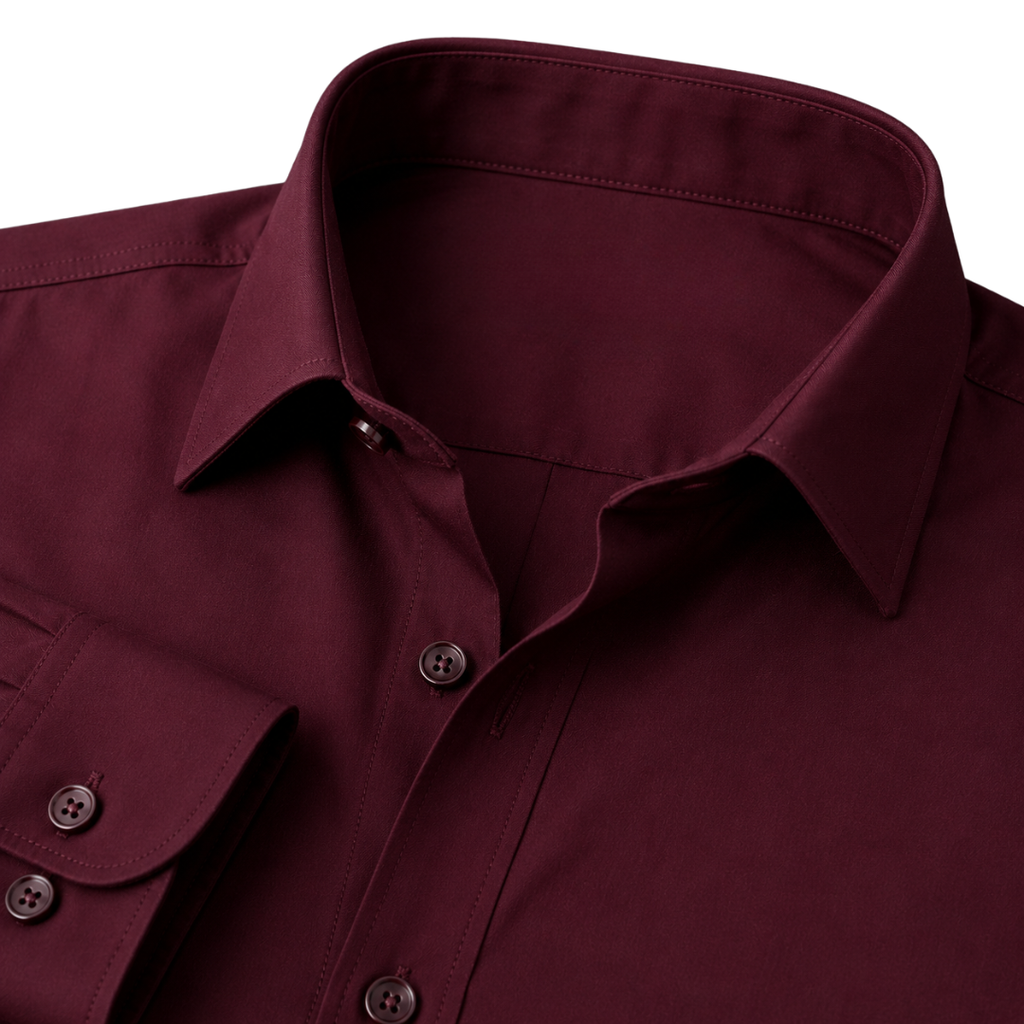 Burgundy Tailored Cotton Shirt | Jully Sttenphord