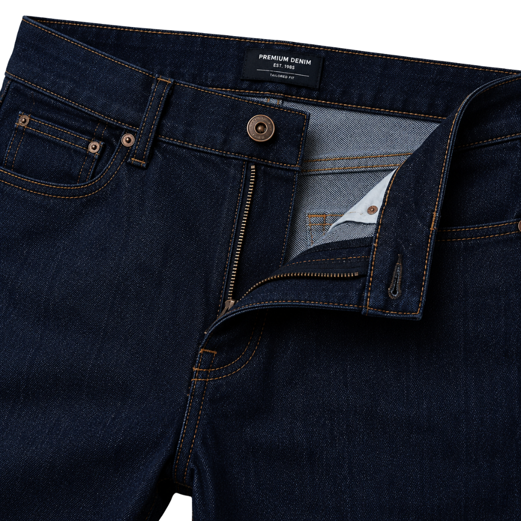 Dark Indigo Tailored Denim Jeans | Jully Sttenphord