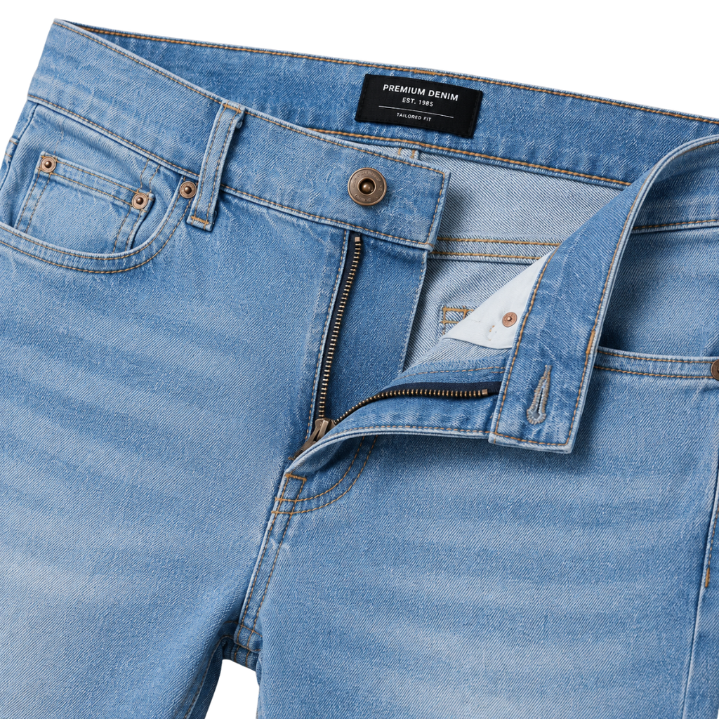 Light Wash Tailored Denim Jeans | Jully Sttenphord