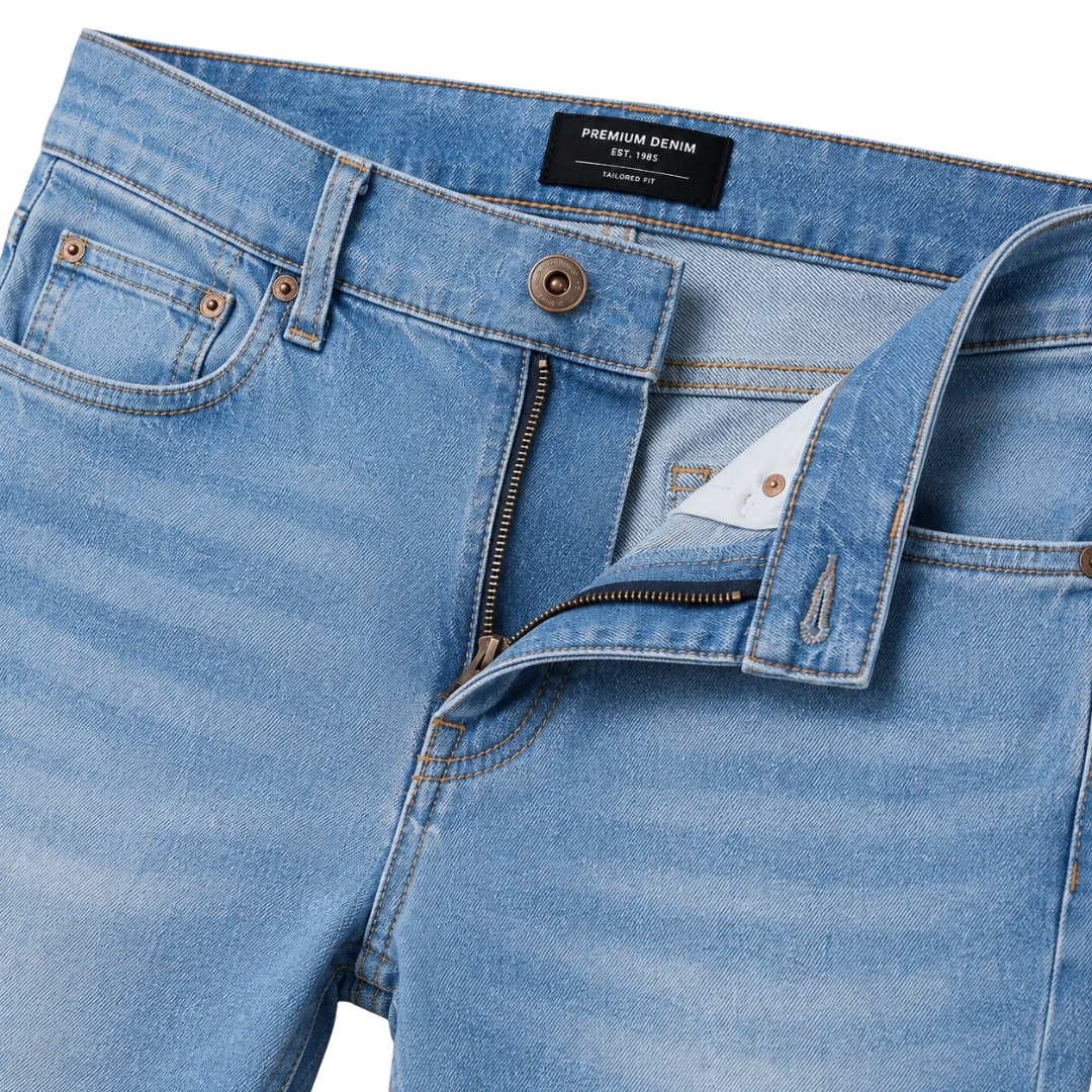 Light Wash Tailored Denim Jeans | Jully Sttenphord