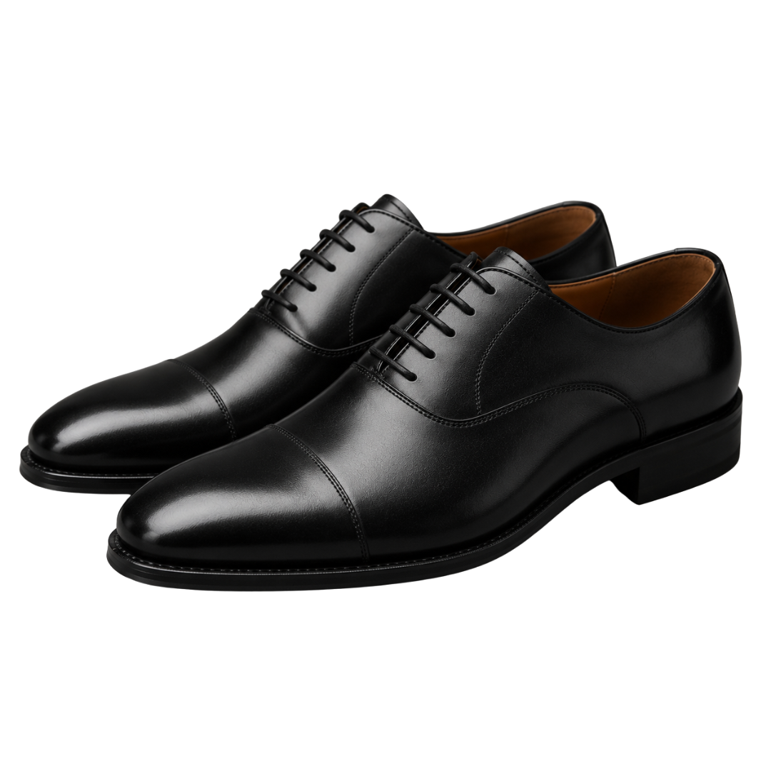 Black Polished Leather Oxford Shoes | Jully Sttenphord