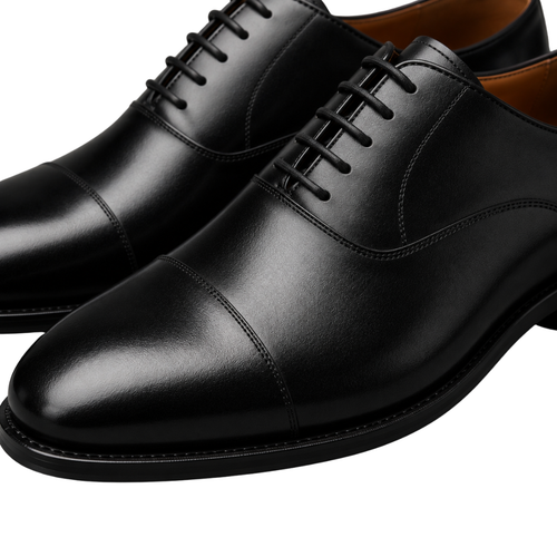 Black Polished Leather Oxford Shoes | Jully Sttenphord