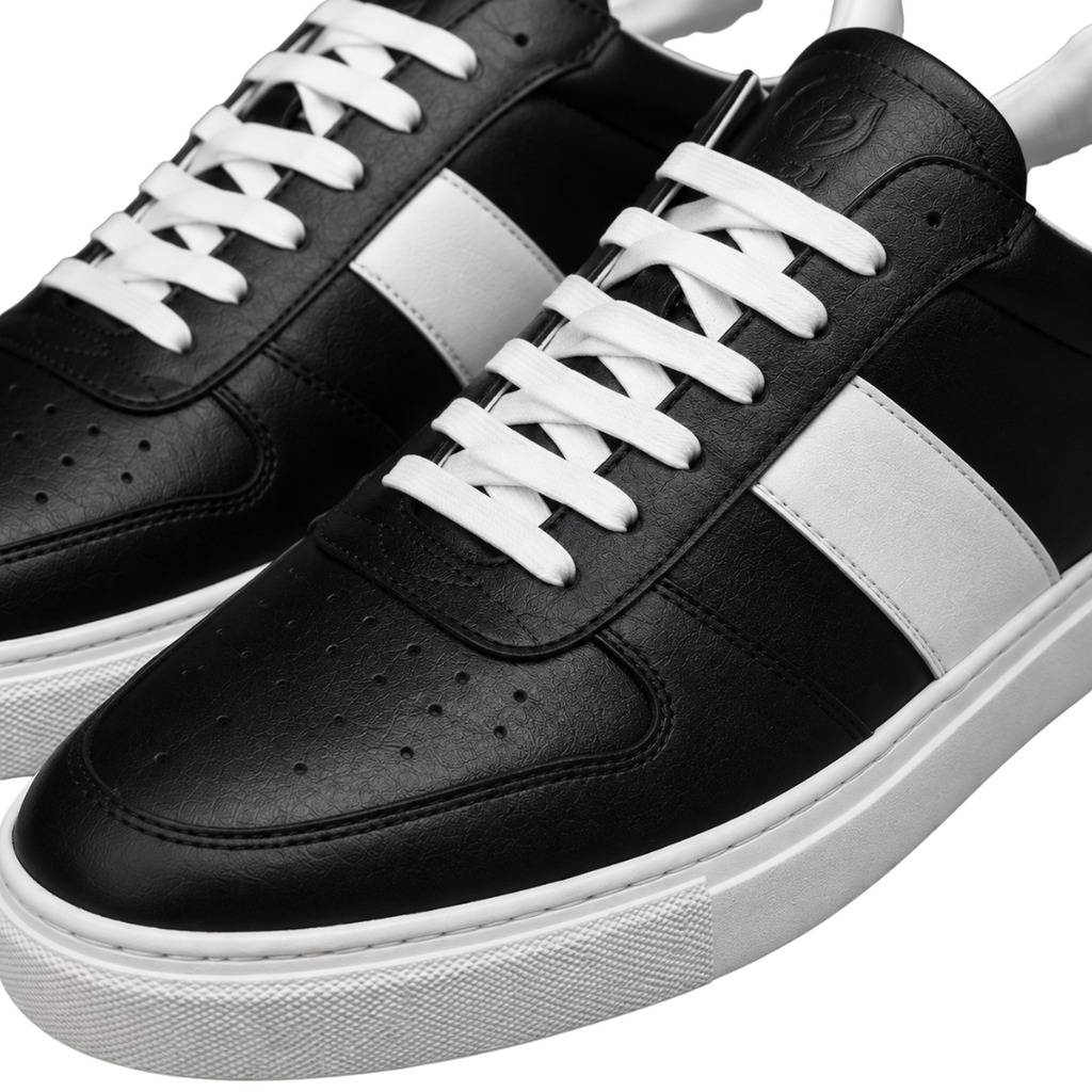 Black & White Leather Low-Top Trainers | Jully Sttenphord