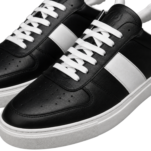 Black & White Leather Low-Top Trainers | Jully Sttenphord