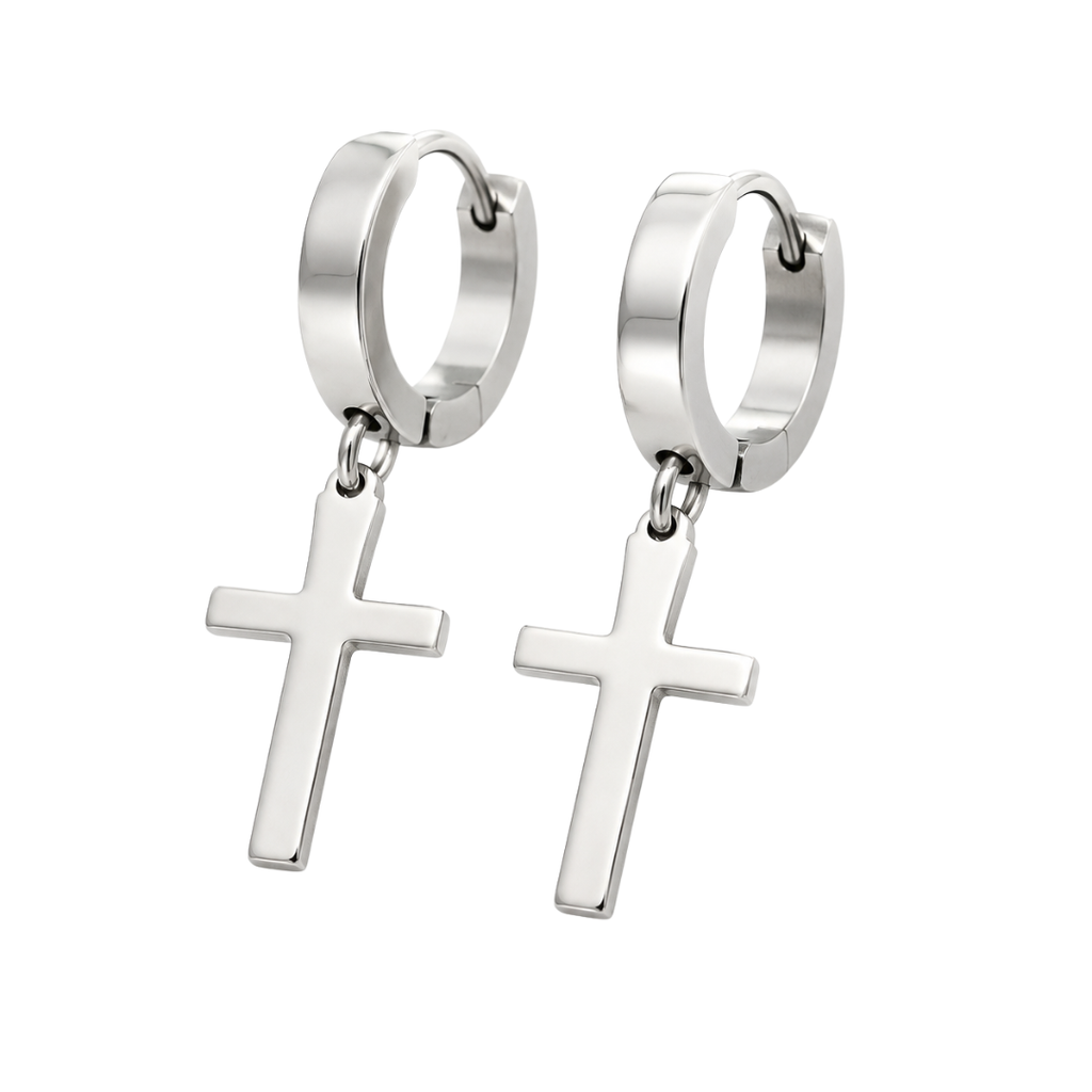Stainless Steel Cross Drop Earrings | Jully Sttenphord